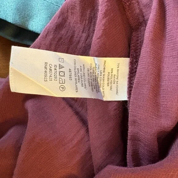 LOFT Mauve Square Neck Blouse Long Sleeve Women's Large - Picture 9 of 9